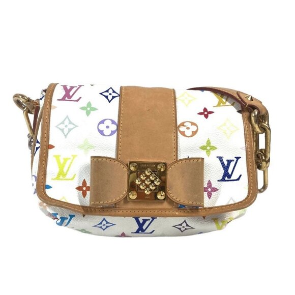 LOUIS VUITTON M40305 MonogramMulticolore Patty Ribbon Flap Handbag Shoulder Bag - Picture 1 of 14